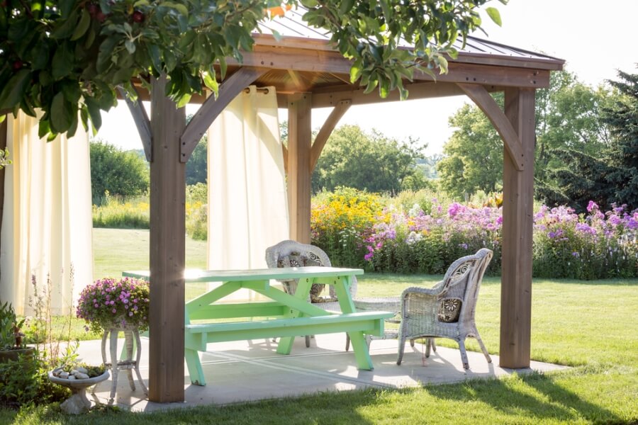 Gazebo in backyard