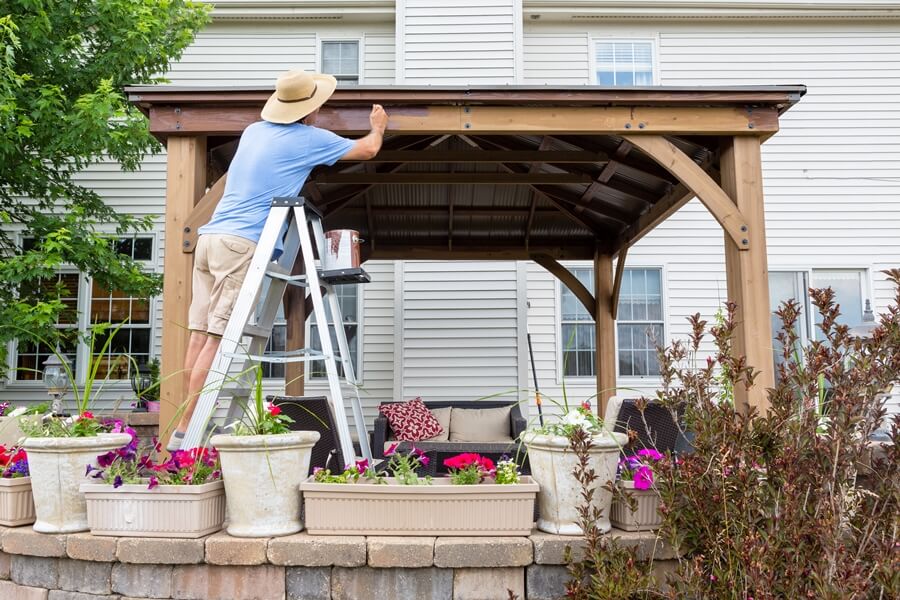 Backyard wooden gazebo maintenance