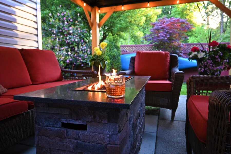 Backyard wooden gazebo